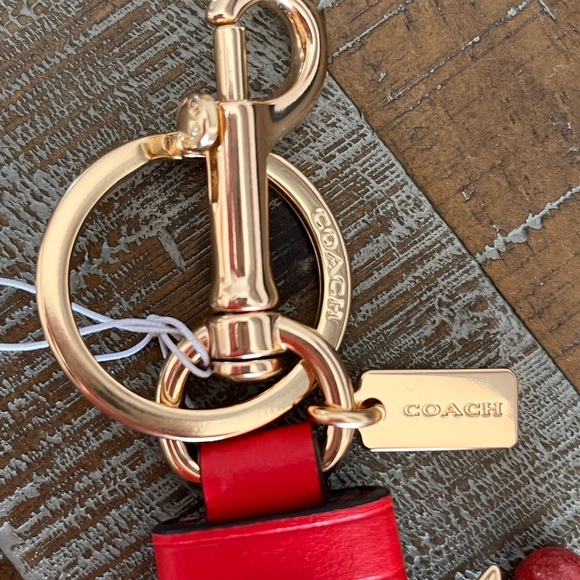 Coach Cherry Keychain with Red and Gold Details NWT - Picture 2 of 5